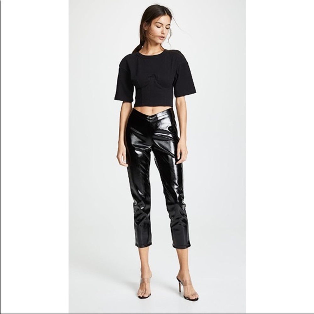 I.AM.GIA Tex Pants Faux Leather Shiny PVC Crop / Medium / Black Pantent Trouser